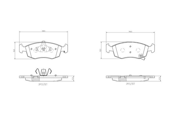 Fren Disk Balata Ön Fiat Panda (319)(2022->)  BREMBO P 11 031