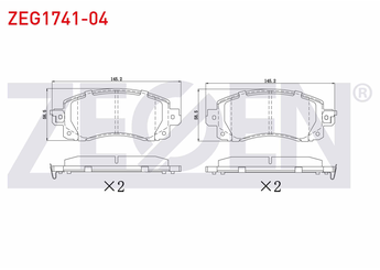 Fren Disk Balata Ön ZEGEN ZEG1741-04   26296FL030 26296FL040 26296FL05A 26296AN00A 26296AN020 26296FL000 26296FL070 26296SJ020 26298FL000