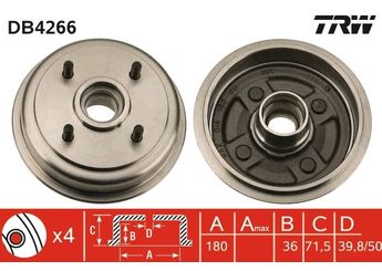 Kampana Arka Sağ veya Sol TRW DB4266  5271002000 5271002100 584112H000 52710-02000 52710-02100 58411-2H000