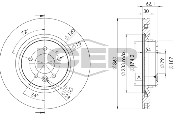 Fren Disk Ayna Ön Sağ ve Sol Land Rover Range Rover Sport (2013->)  AP A4014VR