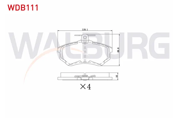 Fren Disk Balata Ön Audi 80/90 2/4 Kapı (811/813/853)(06.1984->)  WALBURG WDB111