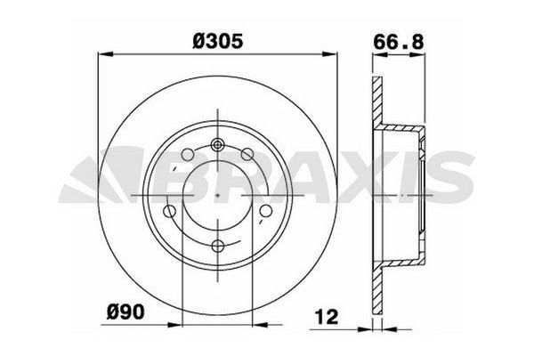 Fren Disk Ayna Arka Sağ ve Sol Opel Movano Kamyonet (2004->)  BRAXIS AE0174