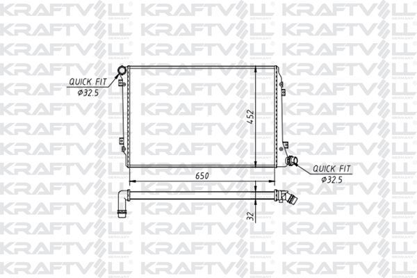 Su Radyatörü  Volkswagen Caddy (2K)(02.2004->2010)  KRAFTVOLL 08040086