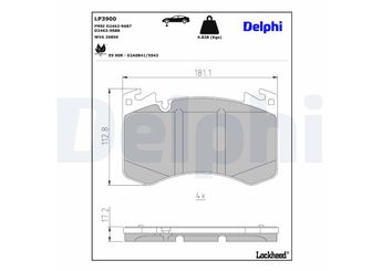 Fren Disk Balata Ön DELPHI LP3900  LP3900 LR157389 LR157390 LR180976
