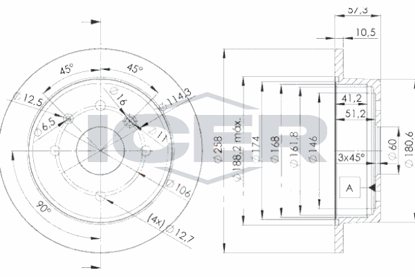 Fren Disk Ayna Arka Sağ ve Sol Chevrolet Lacetti HB (2005->)  PSA ORJINAL 96549630