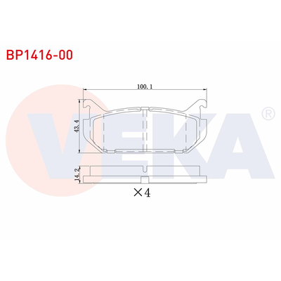 Fren Disk Balata Arka VEKA BP1416-00