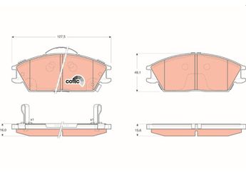 Fren Disk Balata Ön TRW GDB3331  GDB3331 581011CA00 58101-1CA00 581011CA10 58101-1CA10 5810125A10 58101-25A10