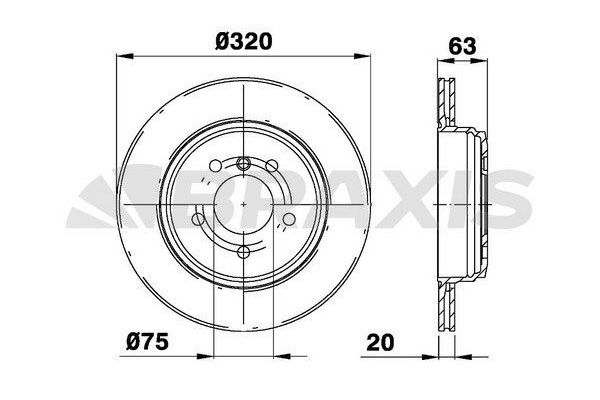 Fren Disk Ayna Arka Sağ ve Sol BMW 6 Serisi Coupe (E63)(2003->)  BRAXIS AE0268