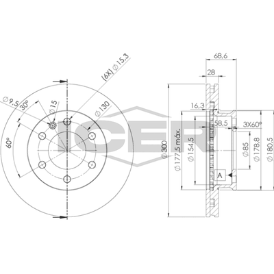 Fren Disk Ayna Ön Sağ ve Sol Volkswagen Crafter Minibüs (2E)(03.2006->2017)  AYD 50808