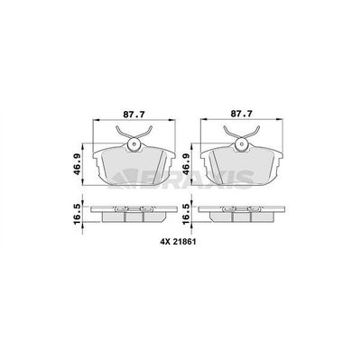 Fren Disk Balata Arka Mitsubishi Colt 5 Kapı (Z30)(2008->)  BRAXIS AA0093