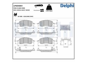 Fren Disk Balata Ön DELPHI LP5040EV  45022TYFE00
