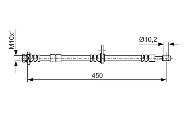 Fren Hortumu Ön Sağ veya Sol Nissan Pixo (UAO)(03.2009->)  BOSCH 1 987 476 379