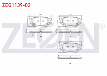 Fren Disk Balata Ön ZEGEN ZEG1139-02   5810102A10 58101-02A10 5810105A10 5810105A30