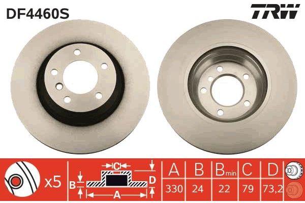 Fren Disk Ayna Ön Sağ ve Sol TRW DF4460S