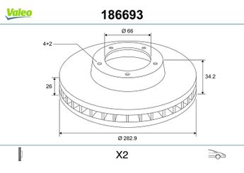 Fren Disk Ayna Ön Sağ ve Sol VALEO 186693  1613703980 4246W2 4246-W2 4246W8 4246-W8 424918 4249-18 424984 4249-84 4249J6 4249-J6 3557911 424917 4249-17 1606401480