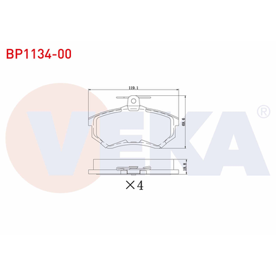 Fren Disk Balata Ön Audi 100 Avant (445)(05.1983->)  VEKA BP1134-00
