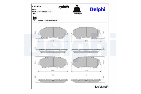 Fren Disk Balata Ön Isuzu D-Max (2020->)  DELPHI LP3905
