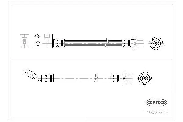 Fren Hortumu Arka Sol Honda Civic HB (FK)(09.2005->)  CORTECO 19035728