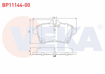 Fren Disk Balata Ön VEKA BP11144-00  