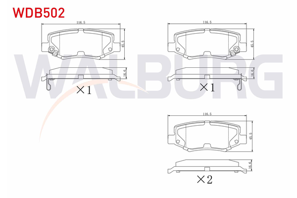 Fren Disk Balata Arka Jeep Wrangler / Wrangler Unlimited (JK)(2007->)  WALBURG WDB502