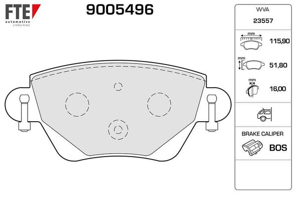 Fren Disk Balata Arka Jaguar X-Type (06.2001->)  FTE 9005496