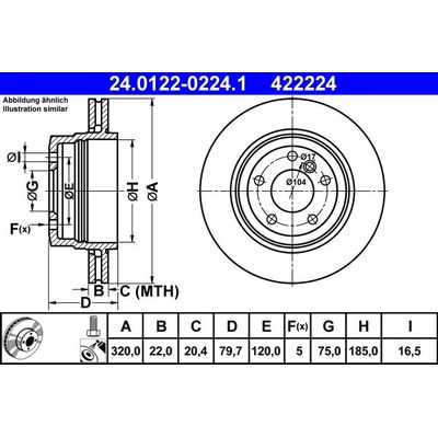Fren Disk Ayna Arka Sağ ve Sol BMW X3 Serisi (E83)(09.2003->)  ATE 24 0122-0224 1
