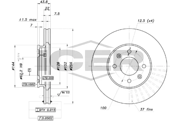 Fren Disk Ayna Ön Sağ ve Sol Kia Rio (YB)(2016->)  BRAXIS AE0810