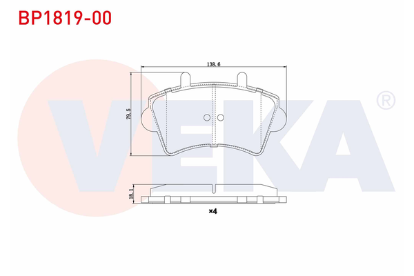 Fren Disk Balata Ön Nissan Interstar P.Van (12.2021->)  VEKA BP1819-00