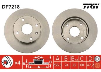 Fren Disk Ayna Ön Sağ ve Sol TRW DF7218  96549782 9053332 24537780