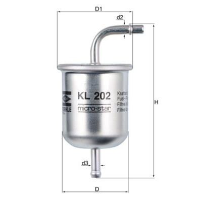 Yakıt Filtresi  Nissan Sunny 3/4/5 Kapı (N14)(10.1990->)  MAHLE KL 202