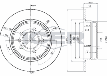 Fren Disk Ayna Arka Sağ ve Sol MAGNETI MARELLI 360704037500  34216764647