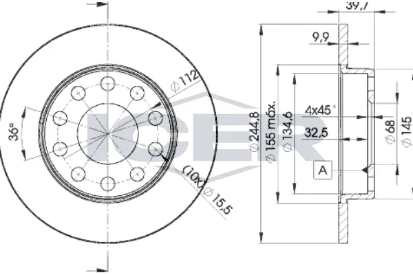 Fren Disk Ayna Arka Sağ ve Sol WALBURG WBD1642