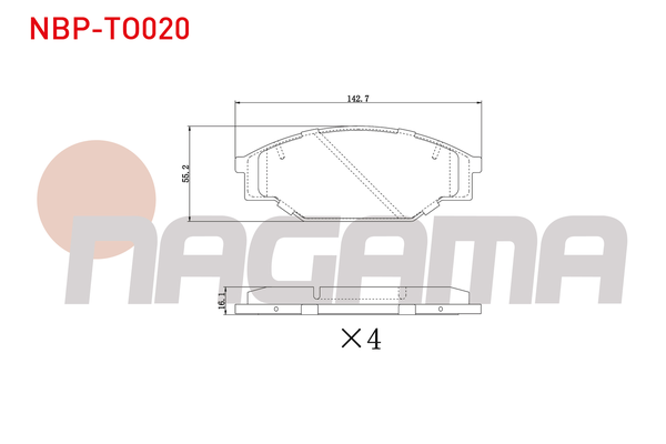 Fren Disk Balata Ön Toyota Hilux (N85/145/150)(1989->)  NAGAMA NBP-TO020