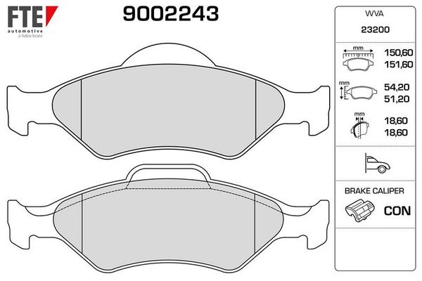 Fren Disk Balata Ön FTE 9002243