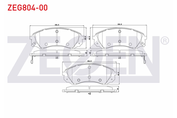 Fren Disk Balata Ön Hyundai H-1 (2008->)  ZEGEN ZEG804-00