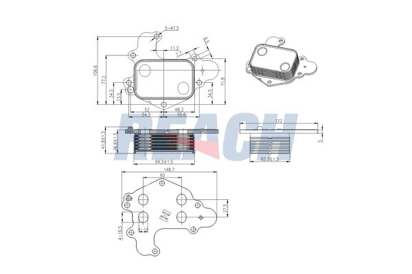 Motor Yağ Soğutucu  Peugeot 408 (P6)(10.2022->)  VEKA 45-1500