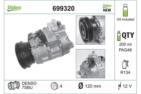 Klima Kompresörü  BMW 5 Serisi Sedan (E39)(1995->)  VALEO 699320