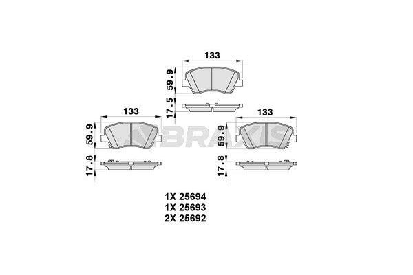 Fren Disk Balata Ön Hyundai Veloster (FS)(06.2011->)  BRAXIS AB0335