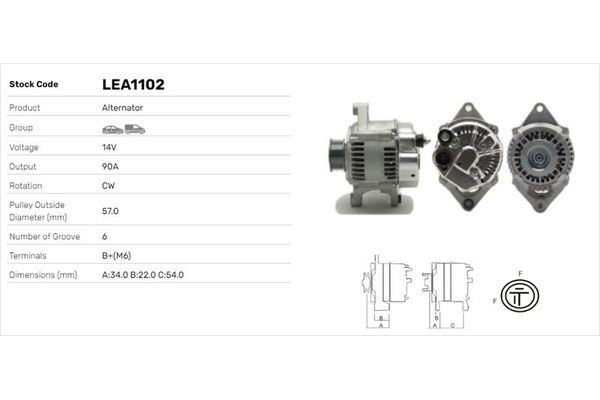 Alternatör  Chrysler Stratus 4 kapı (JA)(1994->)  LUCAS ELEKTRIK LEA1102