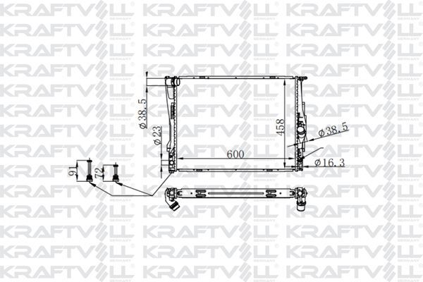 Su Radyatörü  BMW X1 Serisi (E84)(2009->)  KRAFTVOLL 08040092