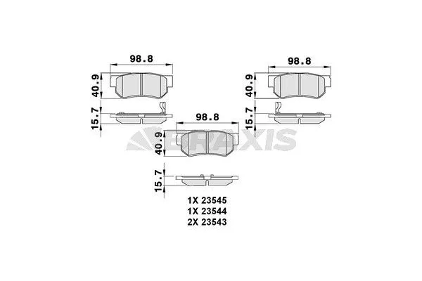Fren Disk Balata Arka Hyundai Santa Fe (SM)(2001->)  BRAXIS AB0097