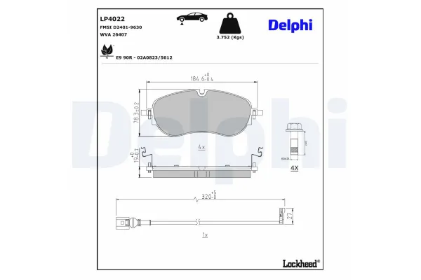 Fren Disk Balata Ön Skoda Enyaq Coupé (5AC)(01.2022->)  DELPHI LP4022