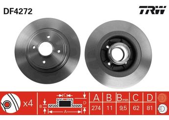 Fren Disk Ayna Arka Sağ ve Sol FROW 217.1111.003  7701206327 77 01 206 327 7701206328 77 01 206 328