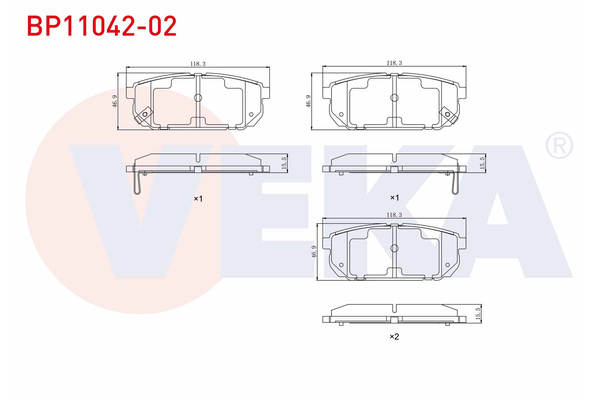 Fren Disk Balata Arka Kia Sorento (BL)(2002->)  VEKA BP11042-02