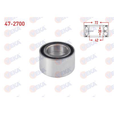 Teker Rulmanı Ön Sağ veya Sol Mazda 626 Sedan/ Coupe/ S.Wagon (GD/GV)(06.1987->)  VEKA 47-2700