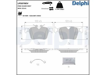 Fren Disk Balata Arka DELPHI LP5078EV  31471265 32287447