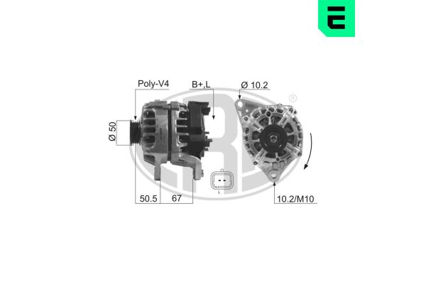 Alternatör  Nissan Note (E11E)(01.2006->)  ERA 210516