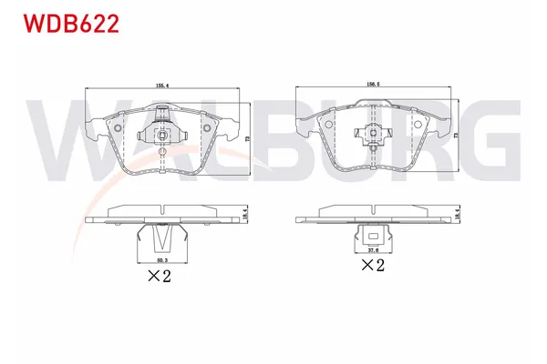 Fren Disk Balata Ön Mazda 3 Sedan (BL)(04.2009->)  WALBURG WDB622