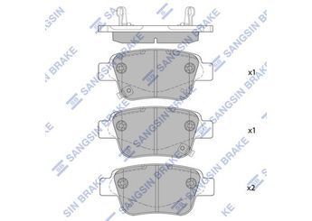 Fren Disk Balata Arka SANGSIN SP2184  446605010 0446605010 446628110 0446628110 446658010 0446658010 4466YZZE2 04466YZZE2
