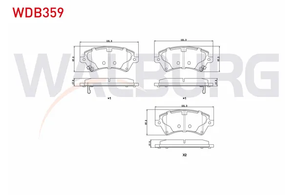 Fren Disk Balata Ön Toyota Corolla Combi SW (E12)(2002->)  WALBURG WDB359